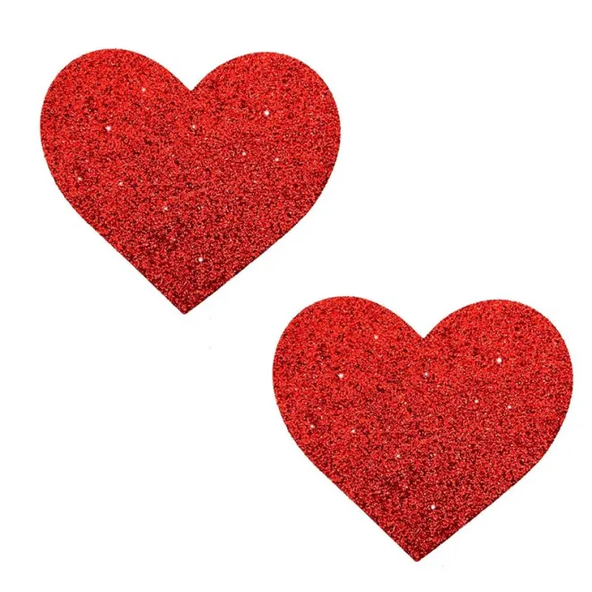 Neva Nude Pasty Hearts Glitter Red (65452) | SlipDix.com