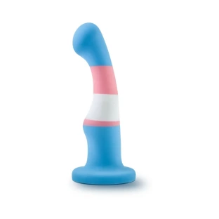 6 Inch Platinum Silicone Dildo with Suction Cup Blue