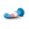 6 Inch Platinum Silicone Dildo with Suction Cup Blue