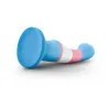 6 Inch Platinum Silicone Dildo with Suction Cup Blue