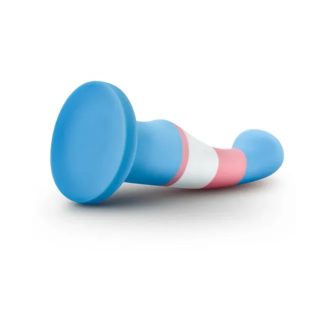6 Inch Platinum Silicone Dildo with Suction Cup Blue