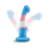 6 Inch Platinum Silicone Dildo with Suction Cup Blue
