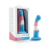 6 Inch Platinum Silicone Dildo with Suction Cup Blue