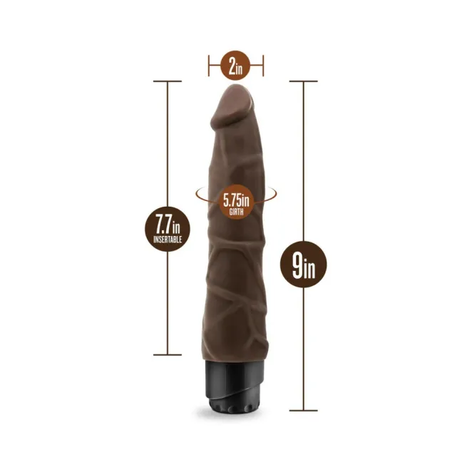 7.5 Inch Realistic Vibrating Dildo Brown