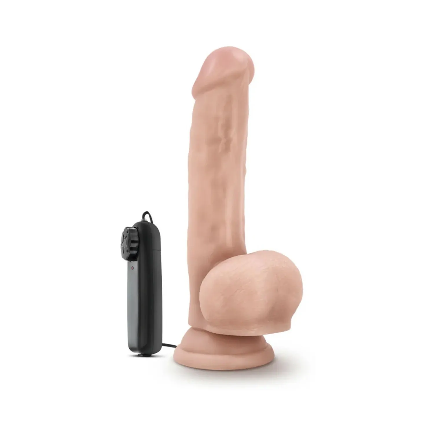 8.75 in. Realistic Vibrating Dildo with Balls Beige