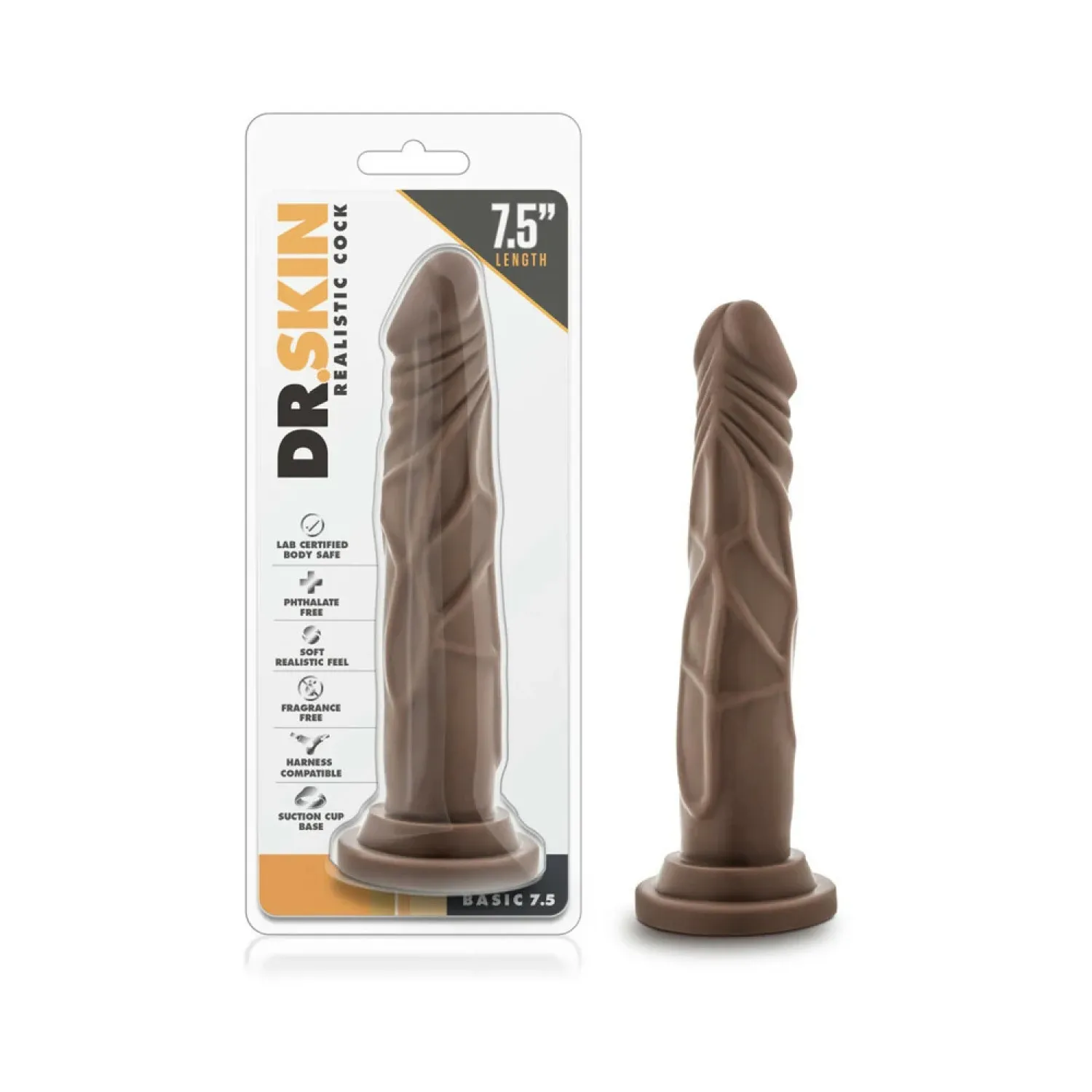 7.5 in. Realistic Dildo Brown