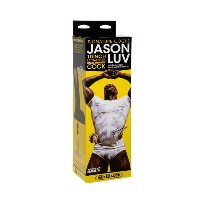 10 Inch Jason Luv Realistic Dildo with Balls Brown