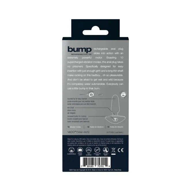 VeDO Bump Vibrating Butt Plug Black