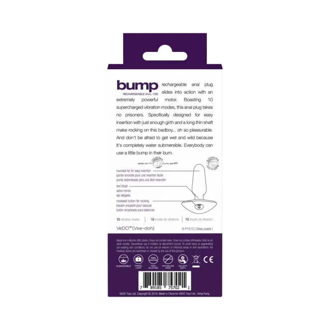 VeDO Bump Vibrating Butt Plug Purple