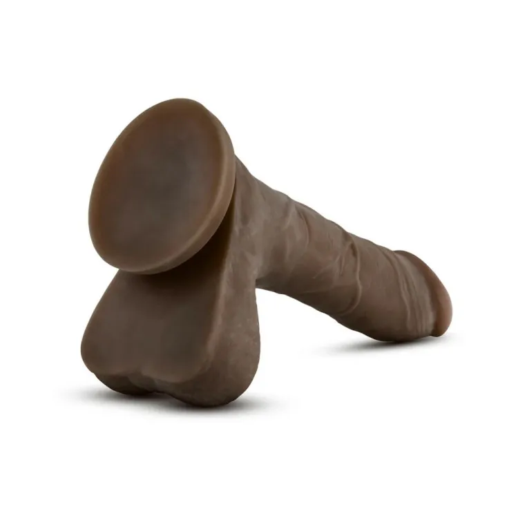 8.5 in. Realistic Posable Dual Density Dildo with Balls Brown 8.5 in. Realistic Posable Dual Density Dildo with Balls Brown