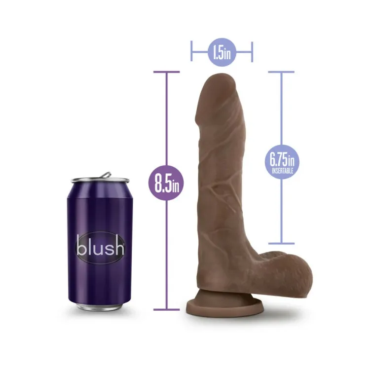 8.5 in. Realistic Posable Dual Density Dildo with Balls Brown 8.5 in. Realistic Posable Dual Density Dildo with Balls Brown