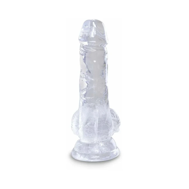 5 Inch King Cock Realistic Dildo with Balls Clear