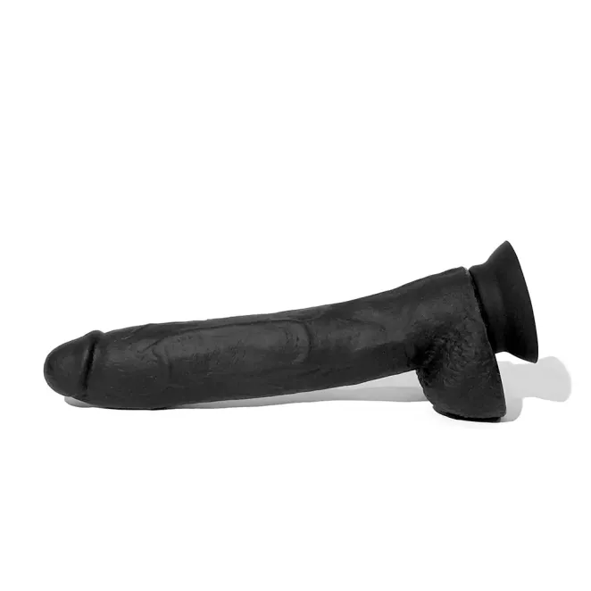 10 Inch Aron Ridge Realistic Dildo with Balls Black