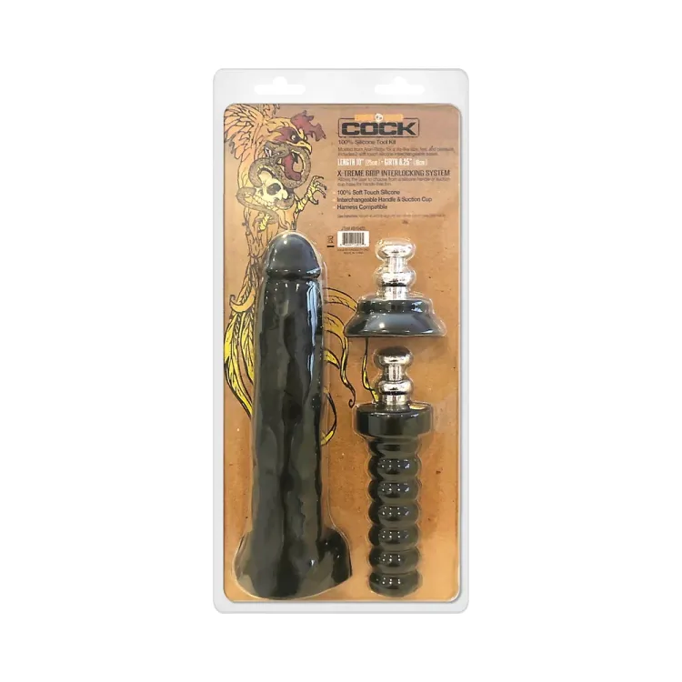 10 in. Aron Ridge Realistic Dildo with Balls Black 10 in. Aron Ridge Realistic Dildo with Balls Black