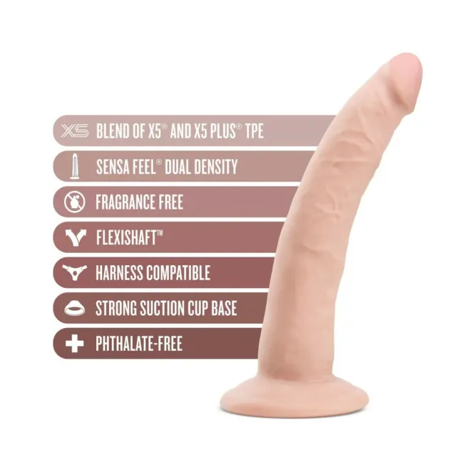 7 Inch Posable Dual Density Realistic Dildo Beige