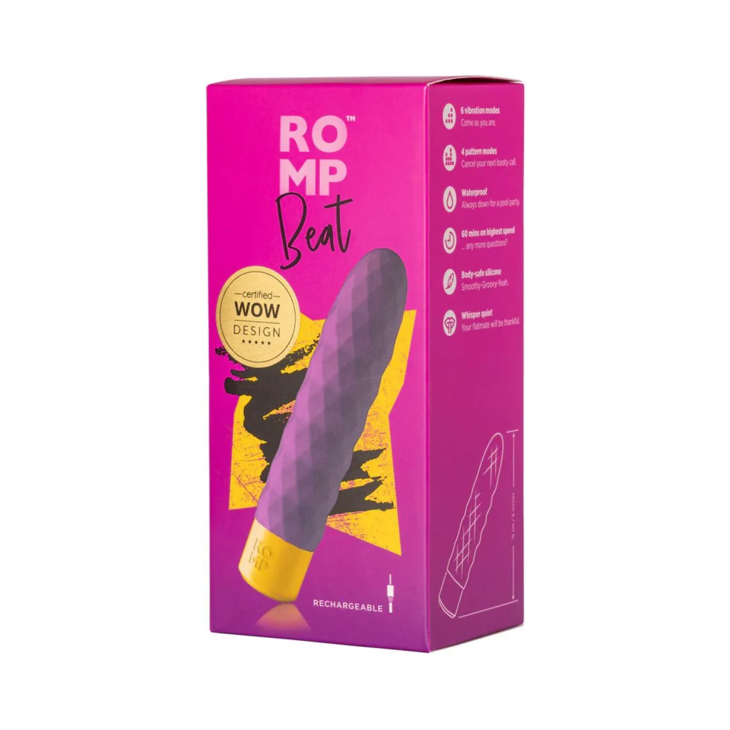 ROMP Beat Silicone Bullet Vibrator Purple