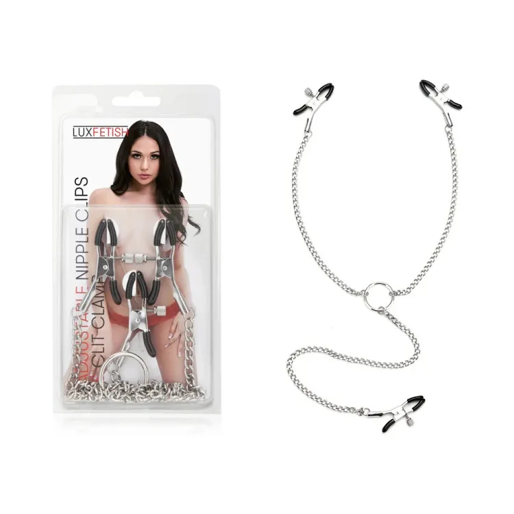 Lux Fetish Adjustable Nipple Clips & Clit Clamp (75699) by Electric EEL Inc. | Nipple & Clitoral Toys | SlipDix.com Lux Fetish Adjustable Nipple Clips & Clit Clamp (75699) | SlipDix.com