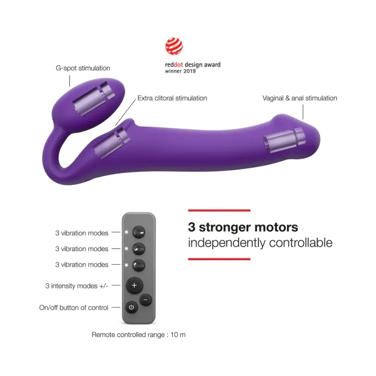 Strap-On-Me Remote-Controlled Vibrating Bendable Strap-On Purple M Strap-On-Me Remote-Controlled Vibrating Bendable Strap-On Purple M