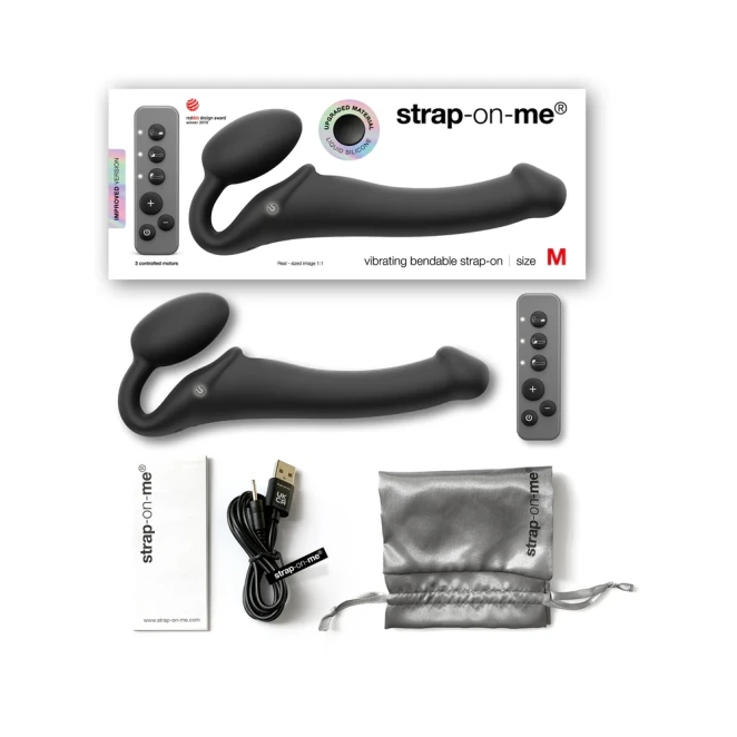Strap-On-Me Remote Control Vibrating Strapless Strap-On Black