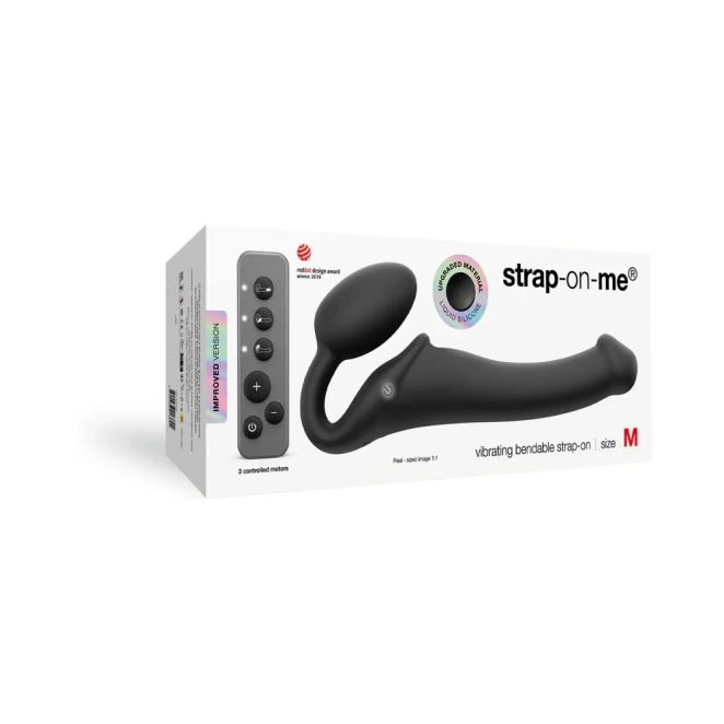 Strap-On-Me Remote Control Vibrating Strapless Strap-On Black
