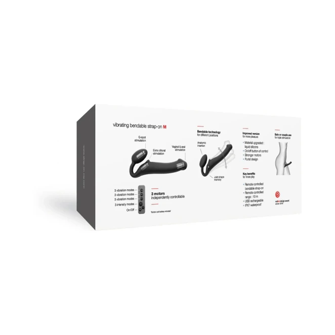 Strap-On-Me Remote Control Vibrating Strapless Strap-On Black