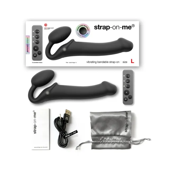 Strap-On-Me Vibrating Strapless Strap-On with Remote Black Large