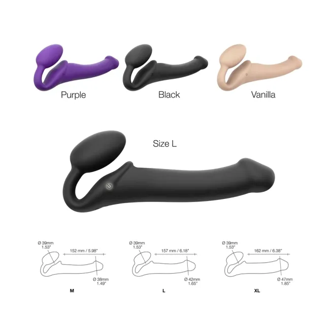 Strap-On-Me Vibrating Strapless Strap-On with Remote Black Large