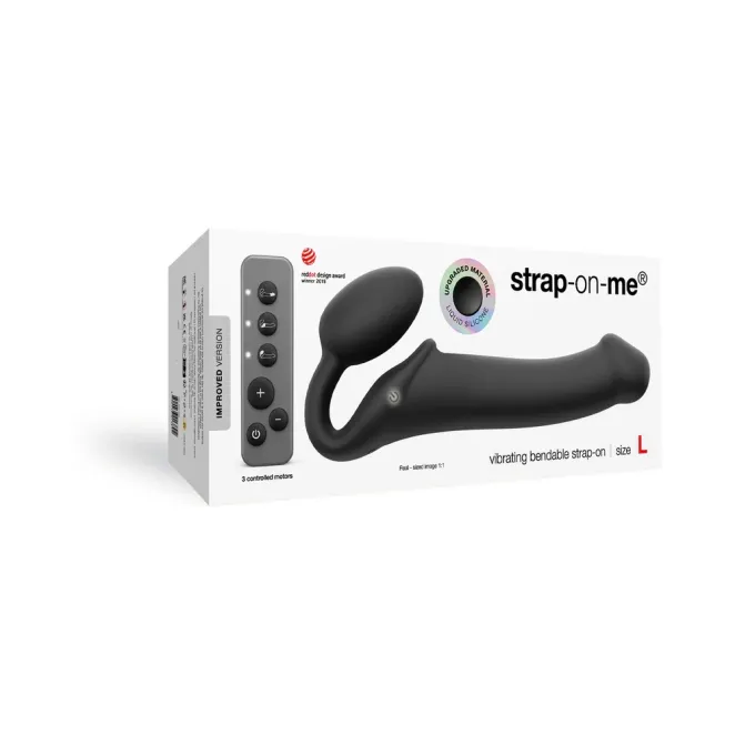 Strap-On-Me Vibrating Strapless Strap-On with Remote Black Large