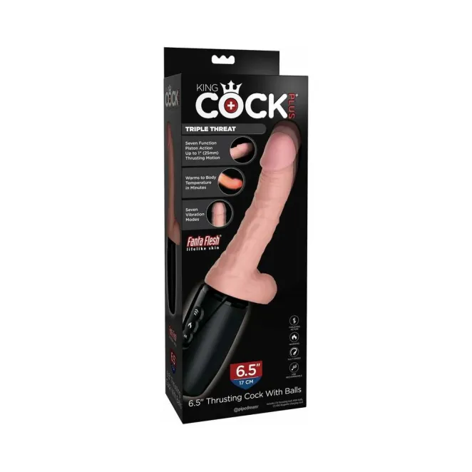 6 Inch King Cock Ultra Realistic Thrusting Warming Realistic Vibrator