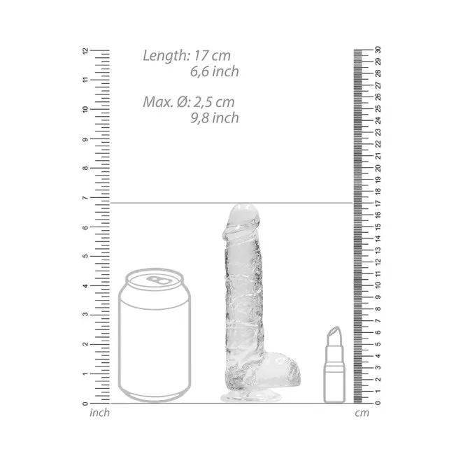 6 Inch Crystal Clear Realistic Dildo with Balls