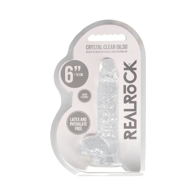 6 in. Crystal Clear Realistic Dildo with Balls