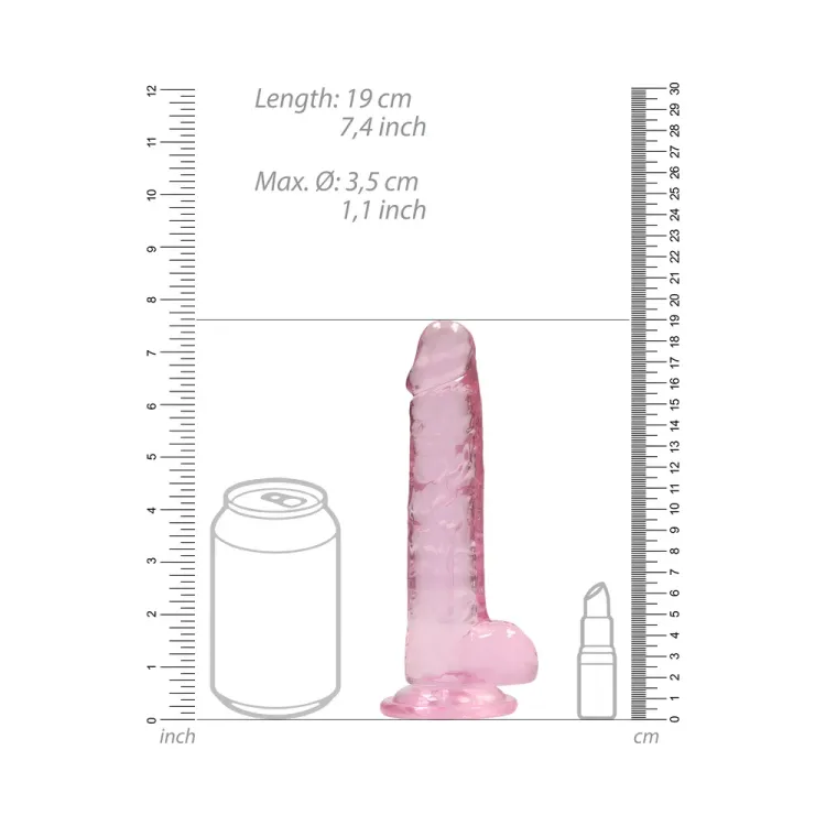 7 in. Crystal Clear Realistic Dildo with Balls Pink 7 in. Crystal Clear Realistic Dildo with Balls Pink