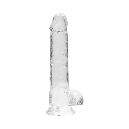 8 Inch RealRock Crystal Clear Dildo with Balls
