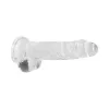 8 Inch RealRock Crystal Clear Dildo with Balls