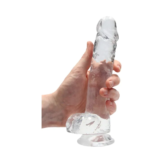 8 Inch RealRock Crystal Clear Dildo with Balls