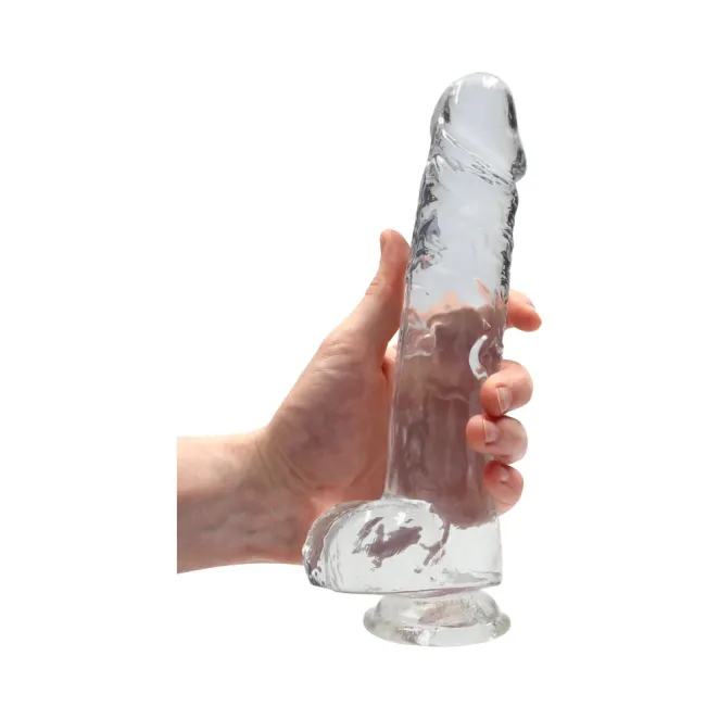 10 Inch RealRock Realistic Large Suction Cup Dildo Clear