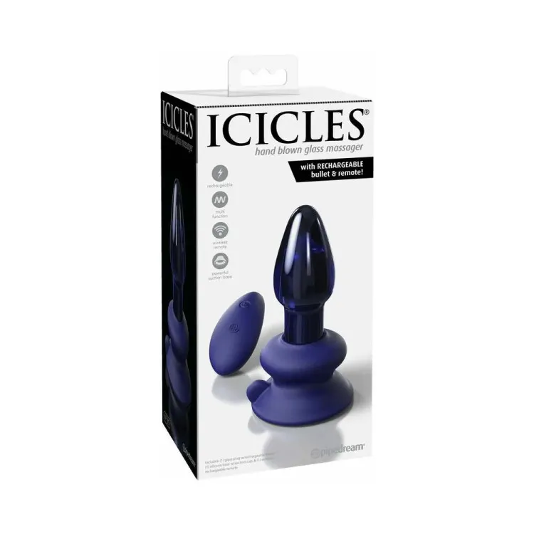Icicles No. 85 Remote-Controlled Vibrating Glass Anal Plug Icicles No. 85 Remote-Controlled Vibrating Glass Anal Plug