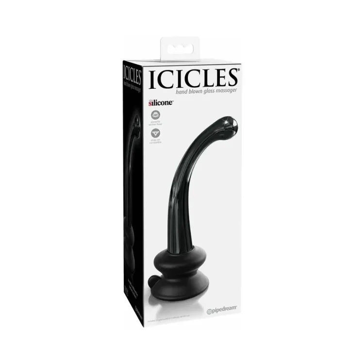 Icicles No. 87 Curved Glass Dildo in Black Icicles No. 87 Curved Glass Dildo in Black
