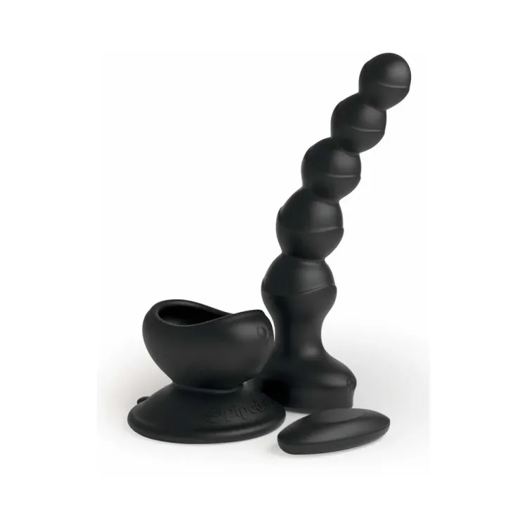 3Some Wall Banger Vibrating Anal Beads with Remote Black