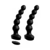 3Some Wall Banger Vibrating Anal Beads with Remote Black