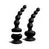 3Some Wall Banger Vibrating Anal Beads with Remote Black