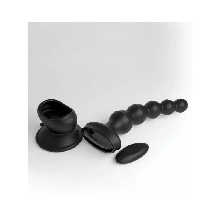 3Some Wall Banger Vibrating Anal Beads with Remote Black