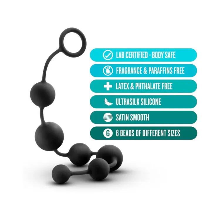Silicone Large Anal Beads Black Silicone Large Anal Beads Black