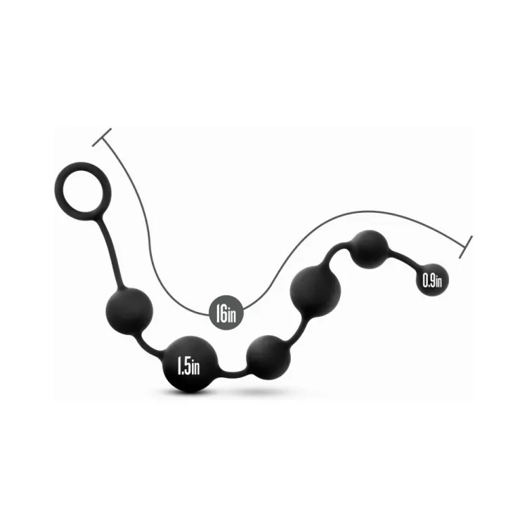 Silicone Large Anal Beads Black Silicone Large Anal Beads Black