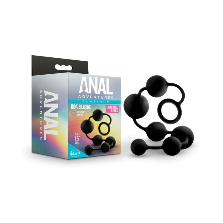 Silicone Large Anal Beads Black Silicone Large Anal Beads Black