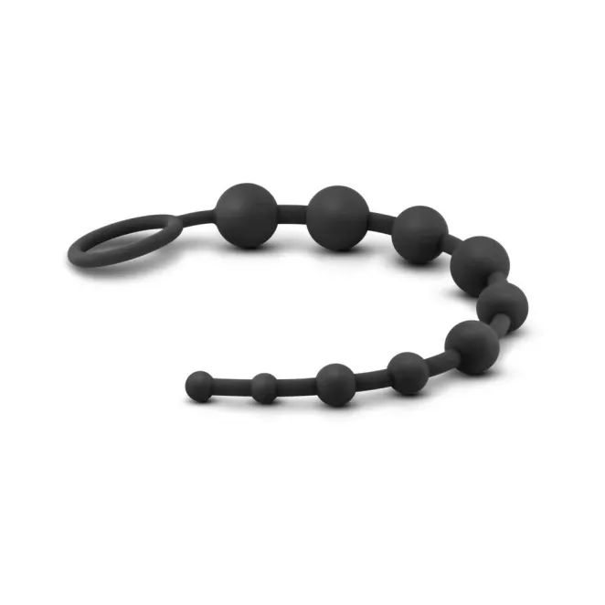 Silicone 10 Anal Beads Black