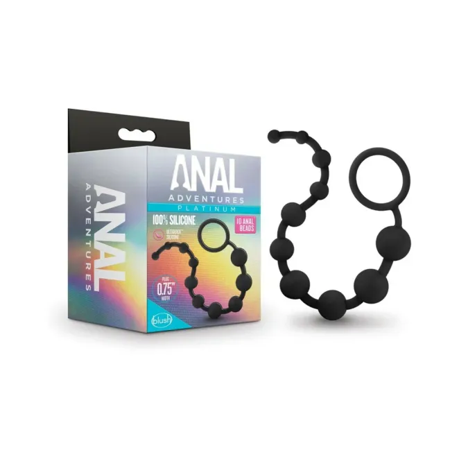 Silicone 10 Anal Beads Black