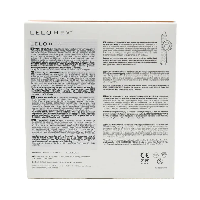 Lelo HEX Original Latex Condoms (36 Count)