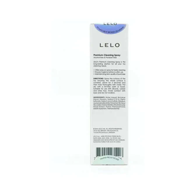Lelo Premium Cleaning Sex Toy Cleaner Spray 2 oz.