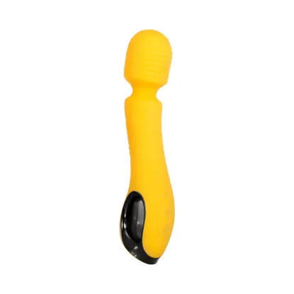 Yellow Silicone Wand Vibrator with Turbo Boost